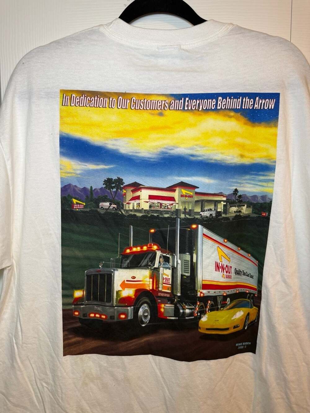 In-N-Out Burger California Graphic T-Shirt XL Mike Rider 2006 Art Truck
